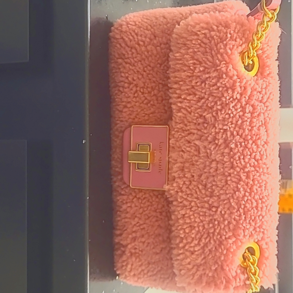 Kate Spade Evelyn Sherpa pink small Crossbody Bag - Picture 5 of 8